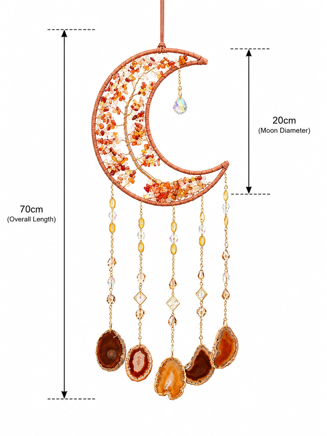 Amber Moon Crystal Suncatcher