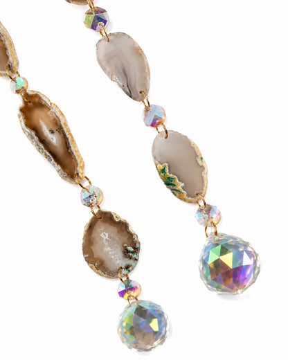 Golden Citrine Moon Crystal Suncatcher