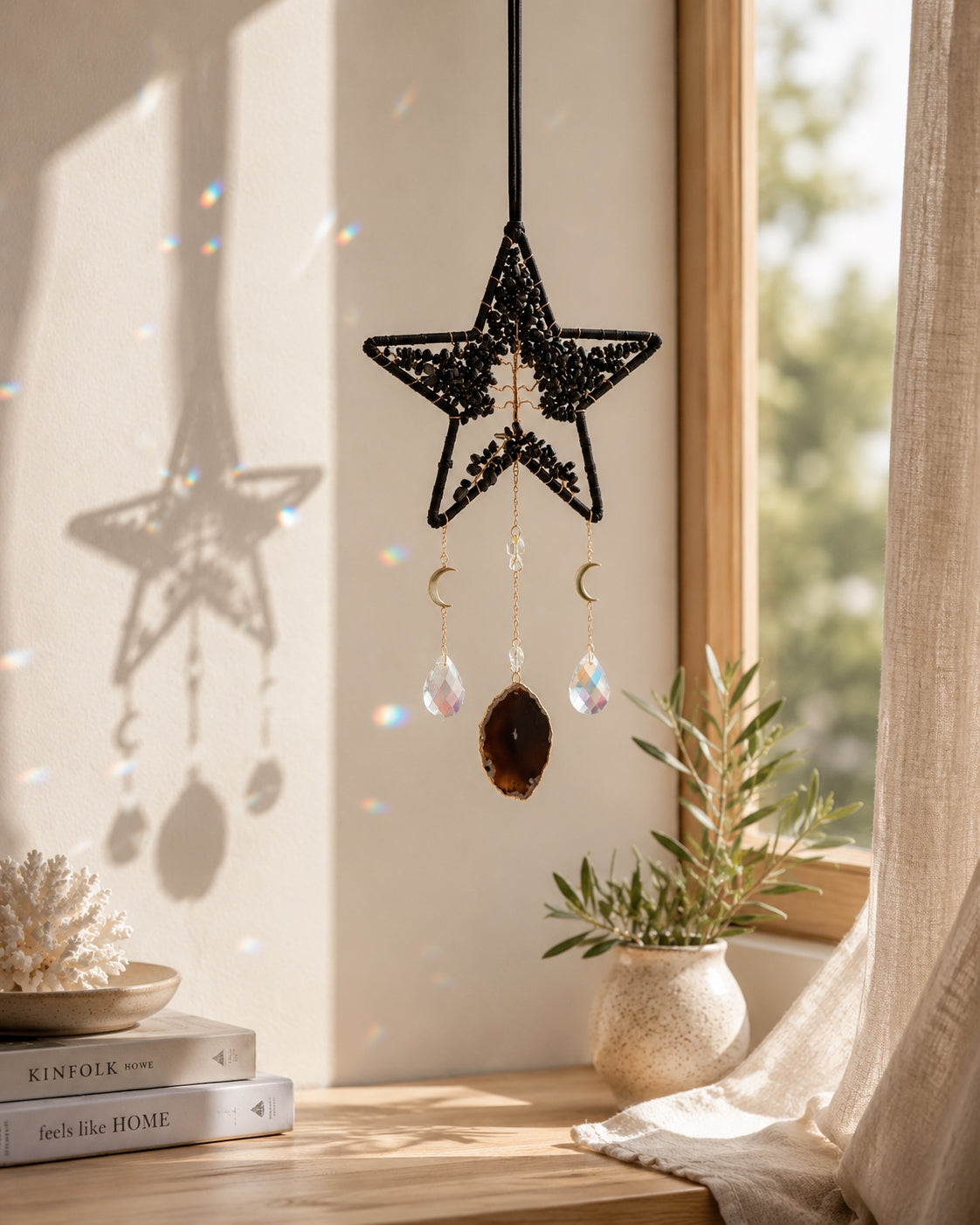 Celestial Star Crystal Suncatcher