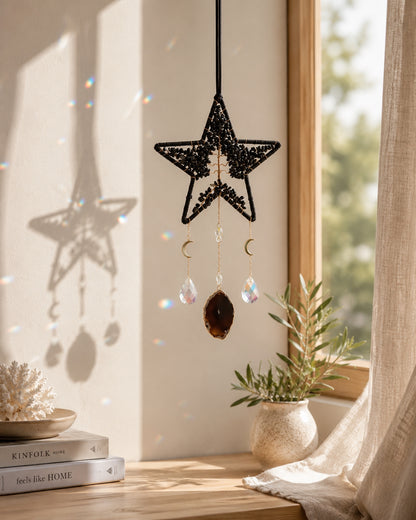 Celestial Star Crystal Suncatcher