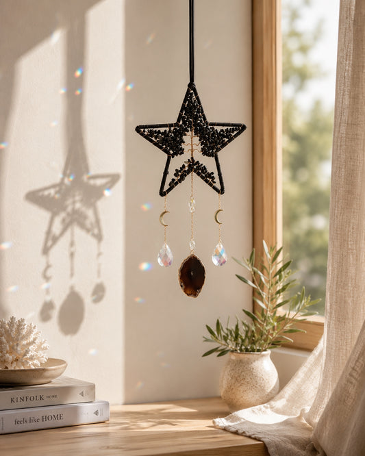 Celestial Star Crystal Suncatcher