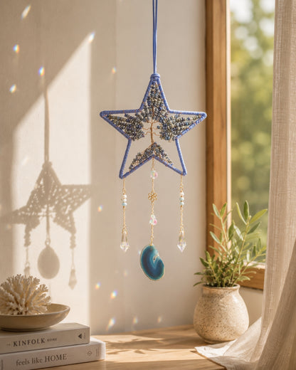 Celestial Star Crystal Suncatcher