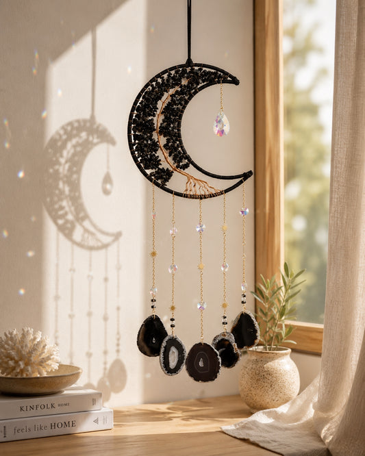 Midnight Moon Crystal Suncatcher