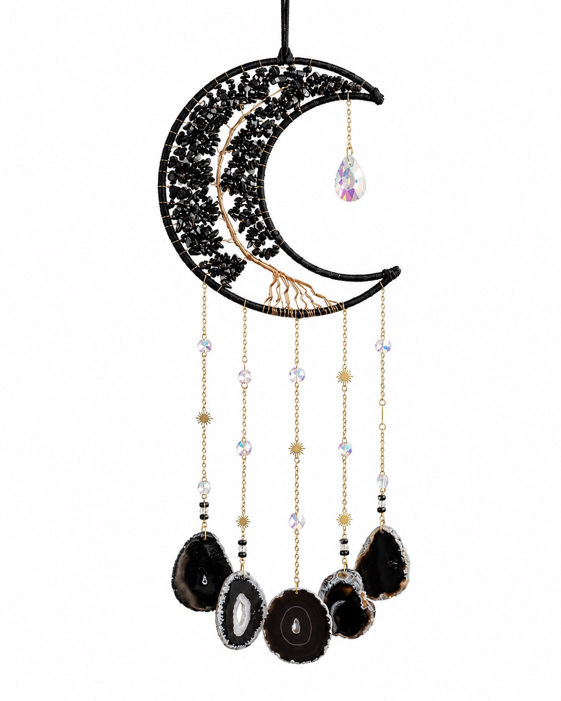 Midnight Moon Crystal Suncatcher