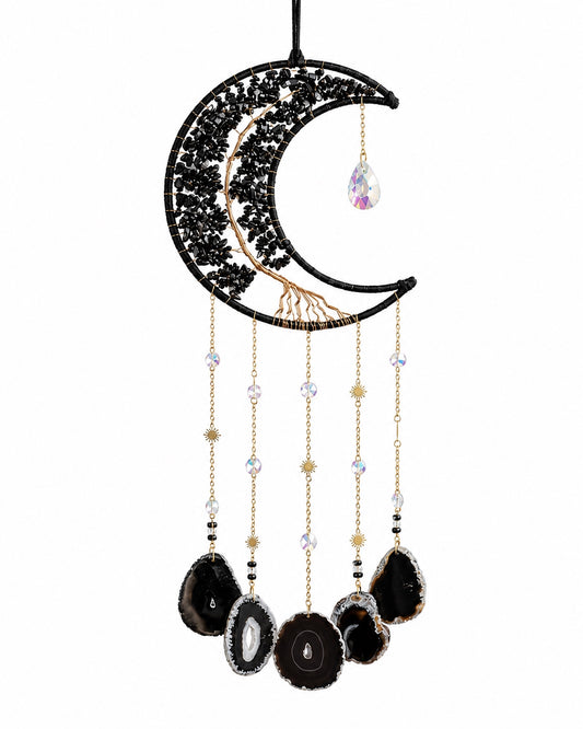 Midnight Moon Crystal Suncatcher