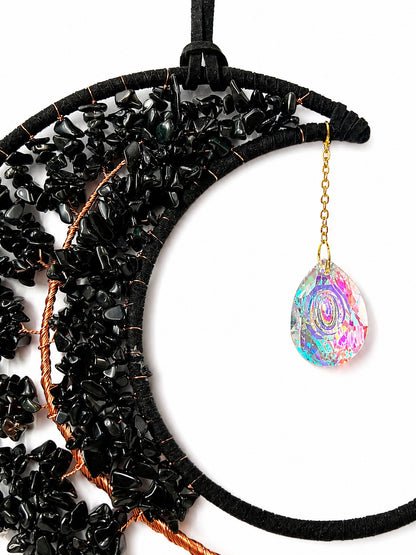 Midnight Moon Crystal Suncatcher