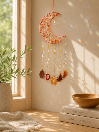 Amber Moon Crystal Suncatcher