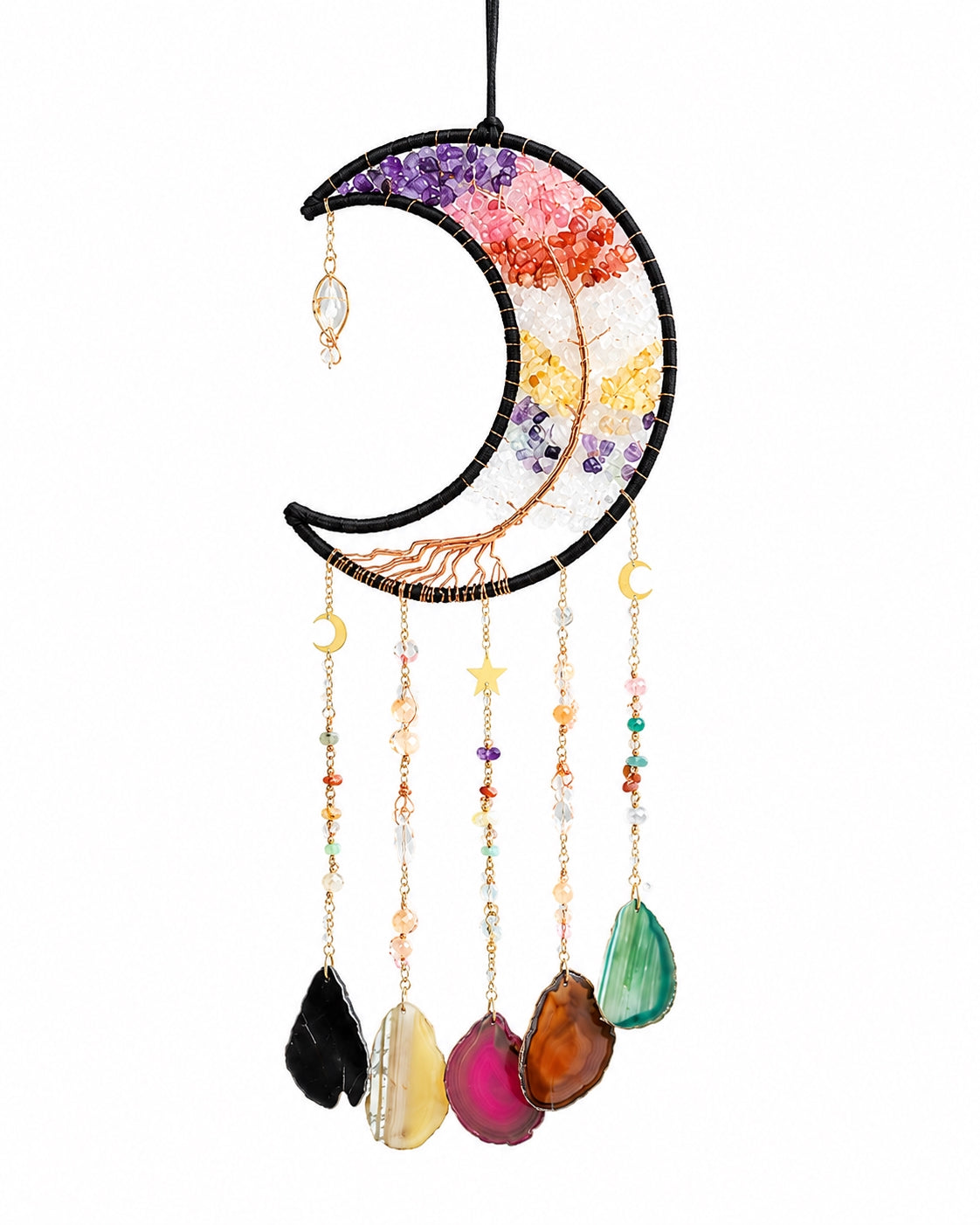 Celestial Rainbow Moon Wall Hanging