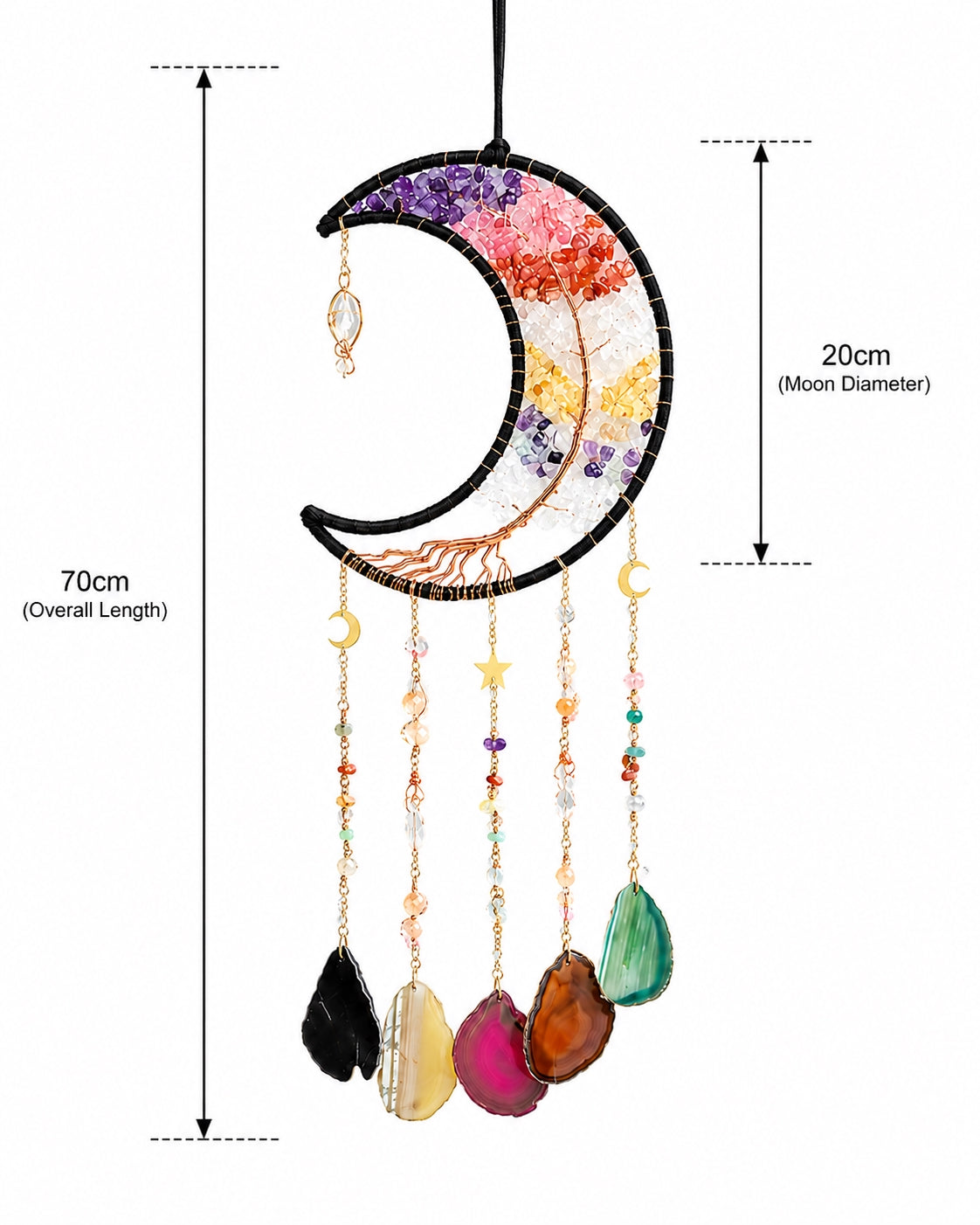 Celestial Rainbow Moon Wall Hanging