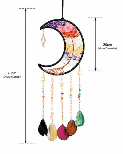 Celestial Rainbow Moon Wall Hanging