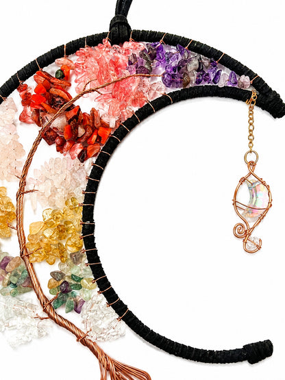 Celestial Rainbow Moon Wall Hanging