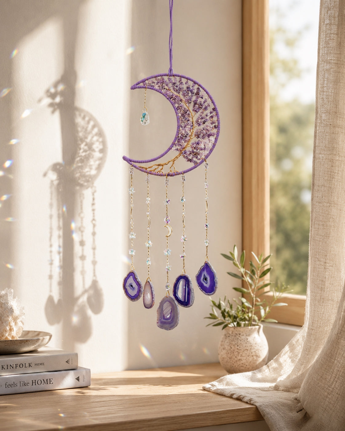 Violet Moon Crystal Wall Hanging