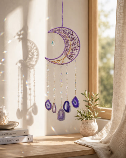 Violet Moon Crystal Wall Hanging