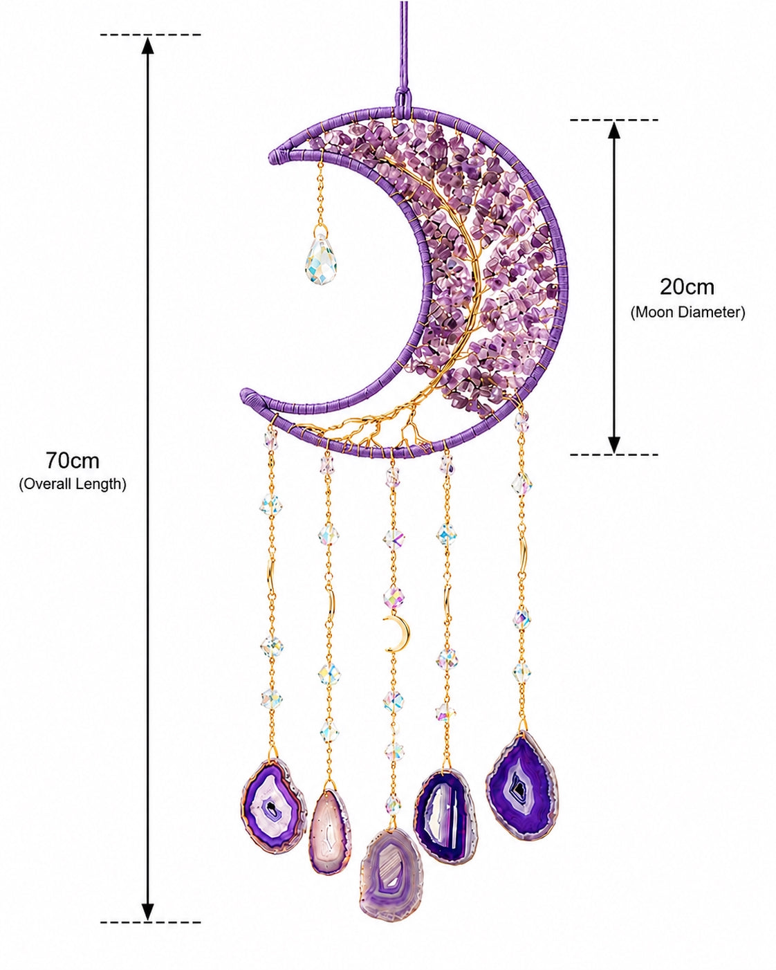 Violet Moon Crystal Wall Hanging