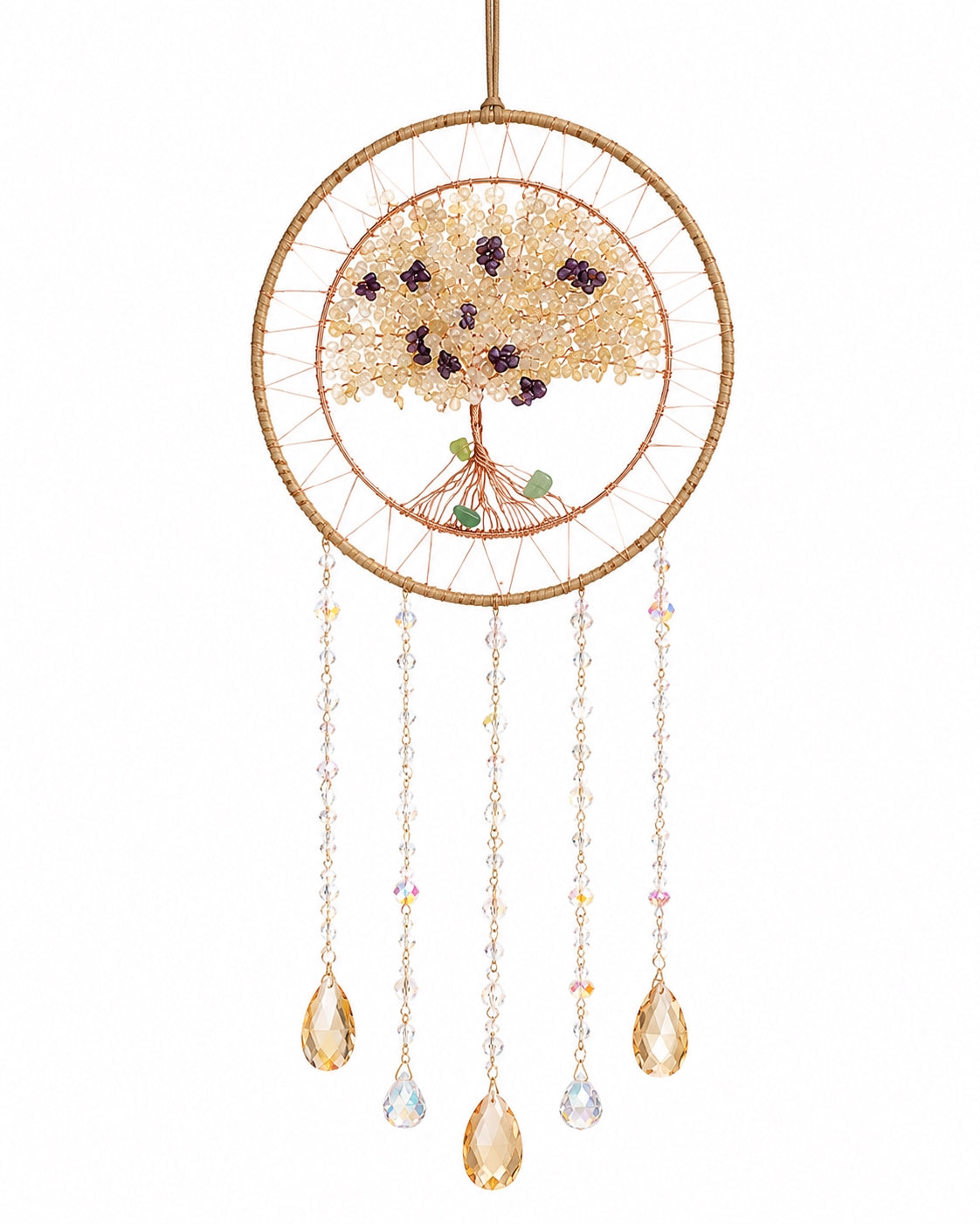 Morning Light Dream Catcher – Crystal Tree Suncatcher
