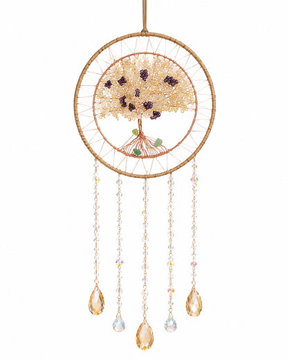 Morning Light Dream Catcher – Crystal Tree Suncatcher