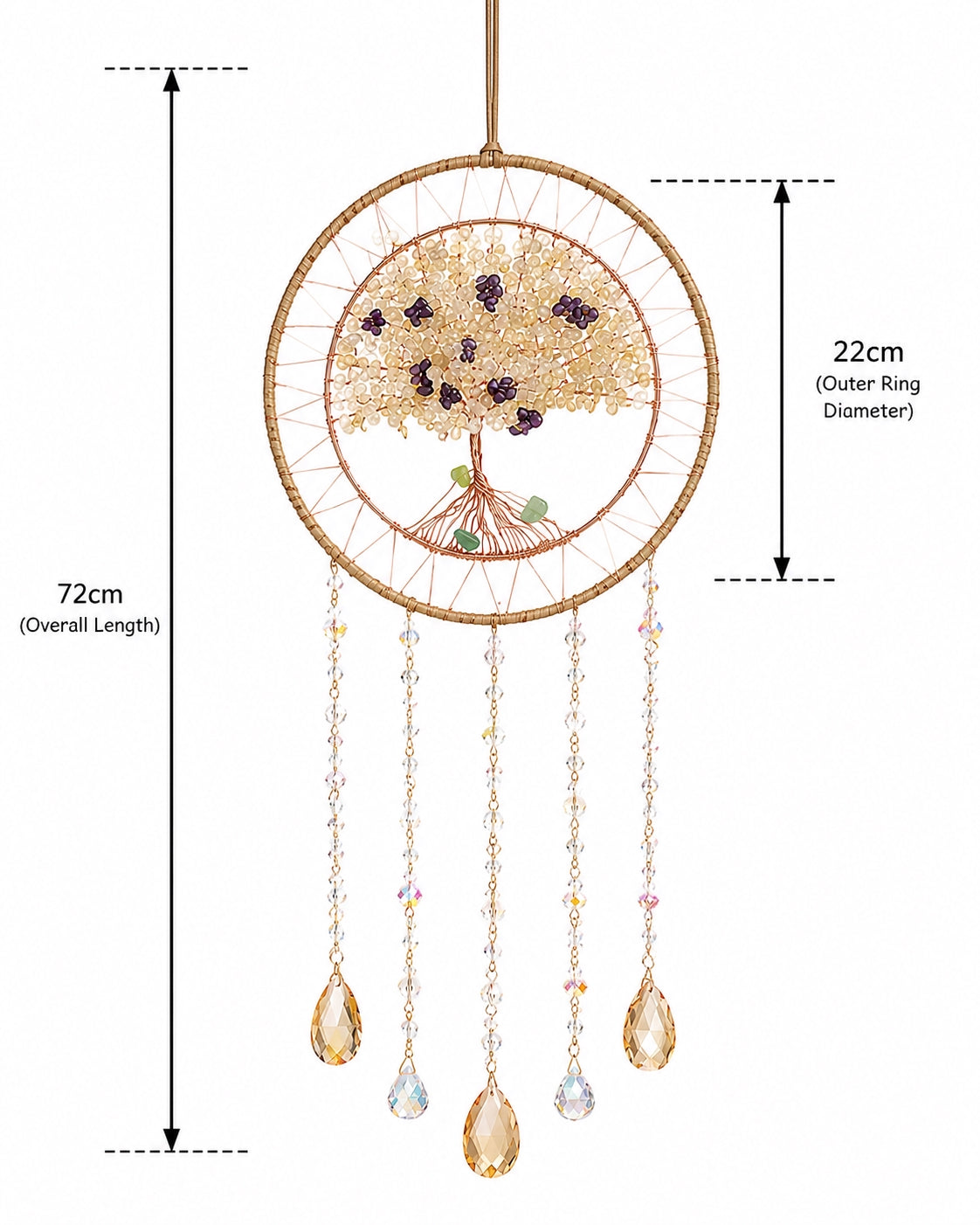 Morning Light Dream Catcher – Crystal Tree Suncatcher
