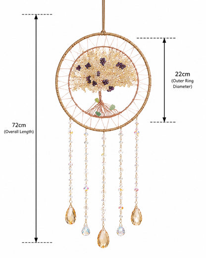 Morning Light Dream Catcher – Crystal Tree Suncatcher