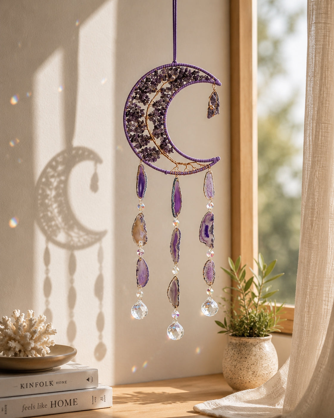 Moonlit Reverie – Amethyst Dream Catcher