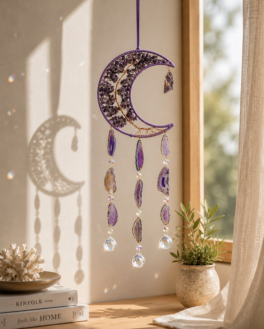 Moonlit Reverie – Amethyst Dream Catcher